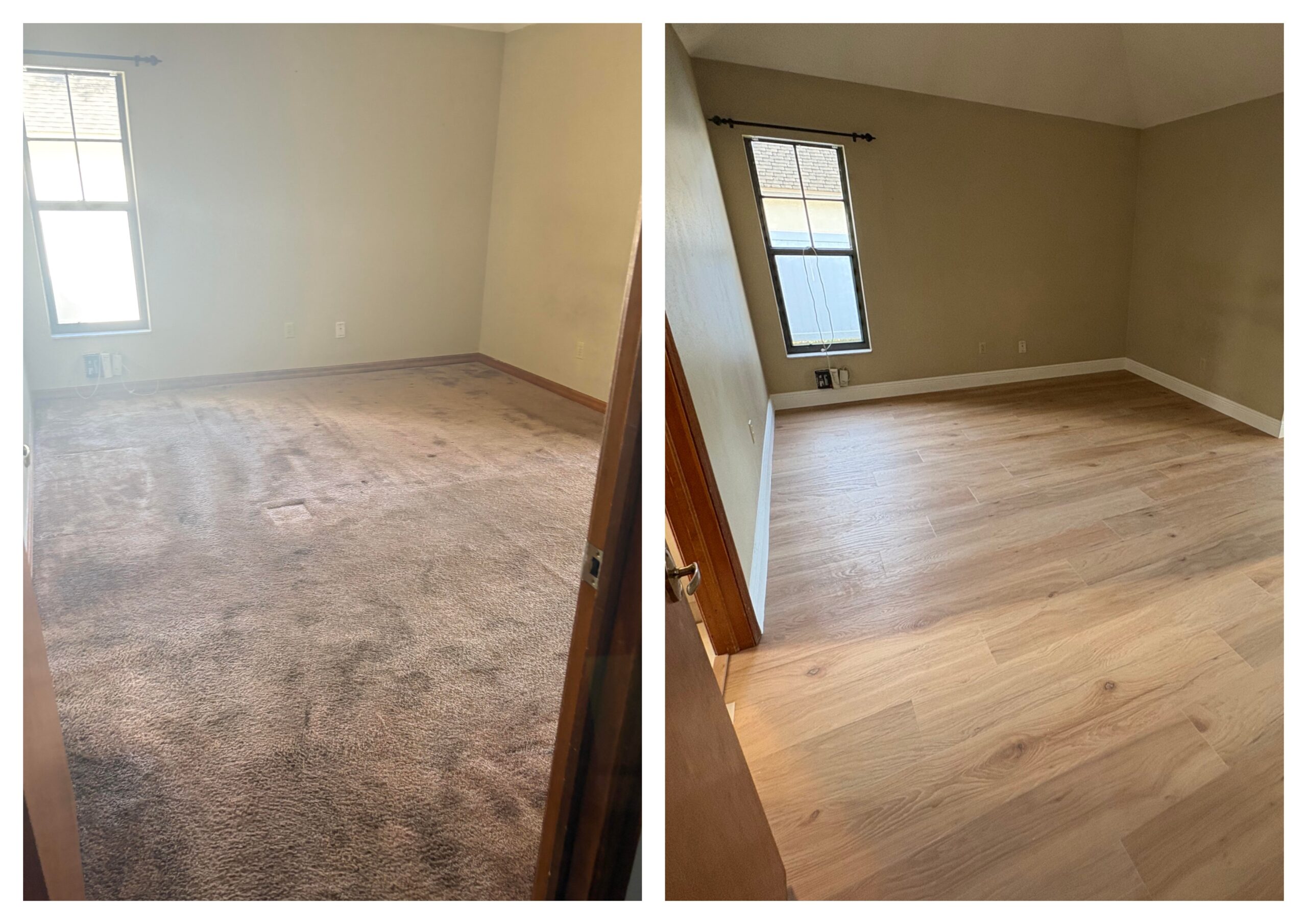 carpet replaced with luxury vinyl plank flooring in Lakeland home